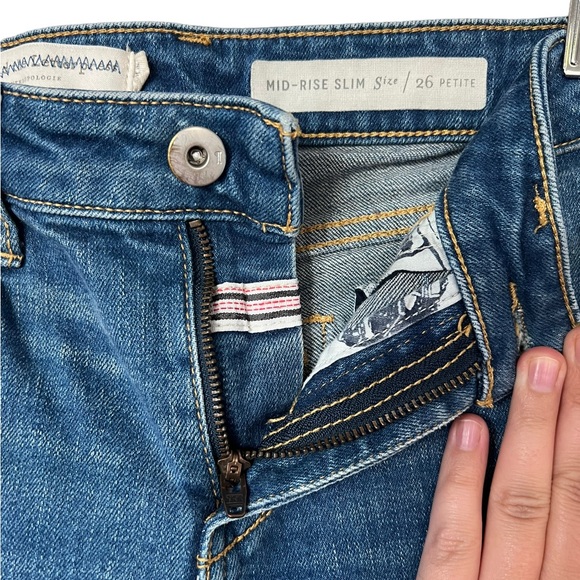 Anthropologie Pilcro & the Letterpress Mid Rise Slim Denim Shorts Size 26 Petite - Picture 4 of 9